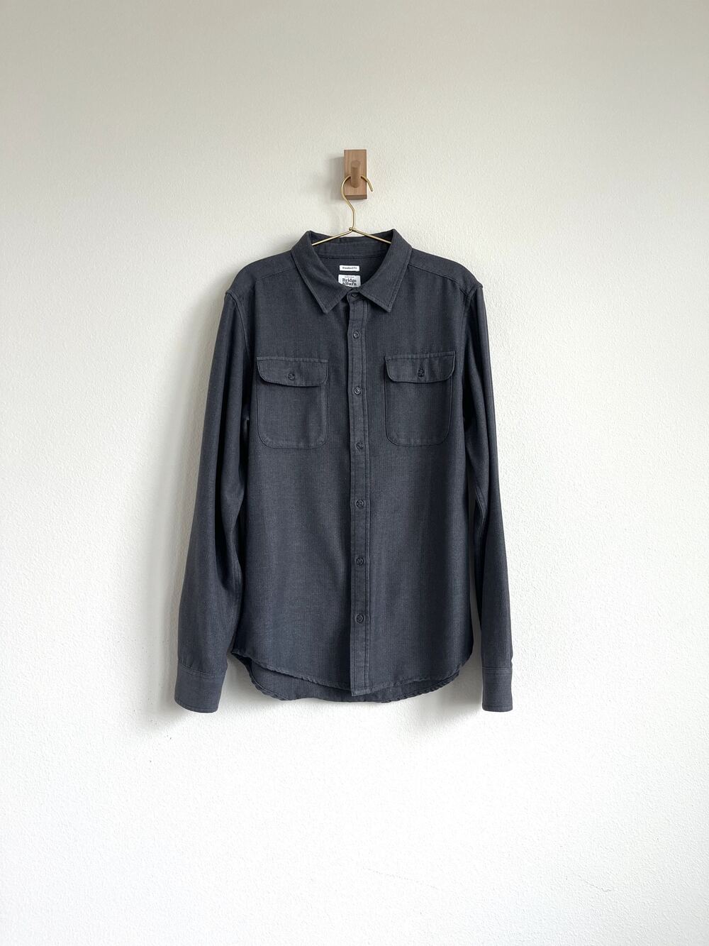 Bridge & Burn Bedford Grey Herringbone Cabincore Gorpcore Overshirt Mens M